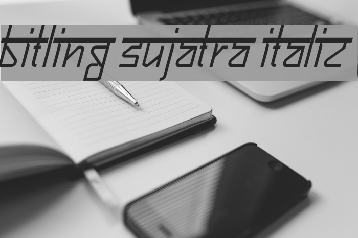 Bitling sujatra Italic Font examples