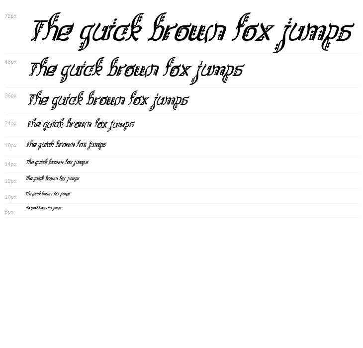 Bitling sulochi calligra Italic Waterfall