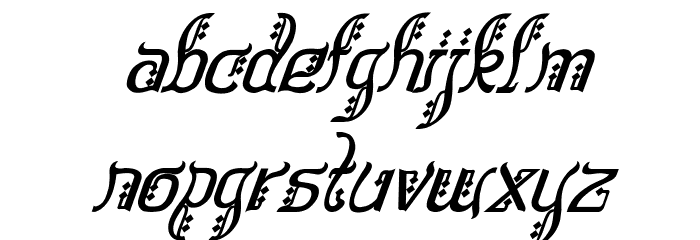 Bitling sulochi calligra Italic Font LOWERCASE