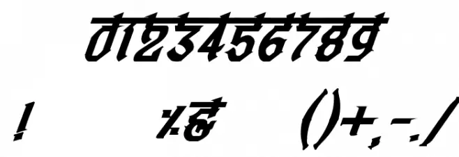 Bitling vedas Bold Italic Font OTHER CHARS
