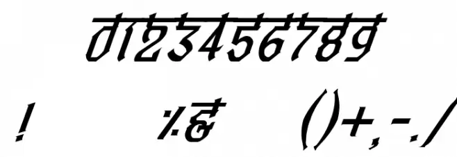 Bitling vedas Italic Font OTHER CHARS