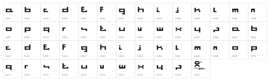 Bitstorm-SQUARE Character Map