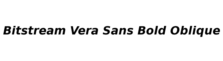 Bitstream Vera Sans Bold Oblique Font