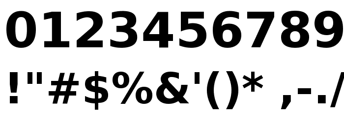Bitstream Vera Sans Bold Font OTHER CHARS