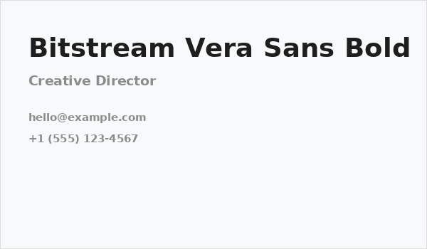 Bitstream Vera Sans Bold Business Card