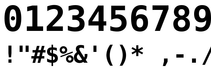 Bitstream Vera Sans Mono Bold Font OTHER CHARS