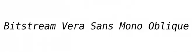 Bitstream Vera Sans Mono Oblique  Frei Schriftart Herunterladen