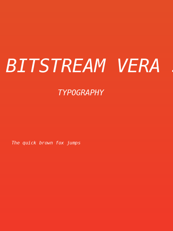 Bitstream Vera Sans Mono Oblique Poster