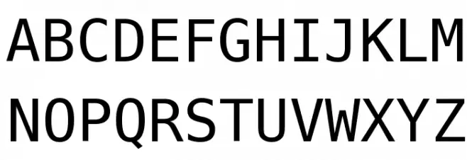 Bitstream Vera Sans Mono 字体 大写
