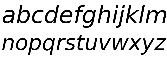 Bitstream Vera Sans Oblique Font LOWERCASE