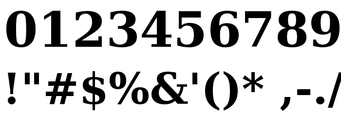 Bitstream Vera Serif Bold Font OTHER CHARS