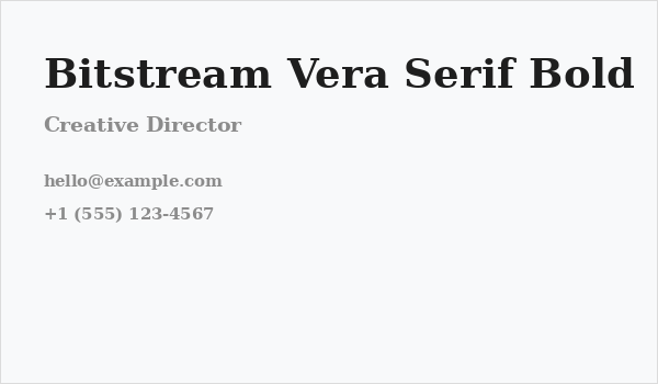 Bitstream Vera Serif Bold Business Card