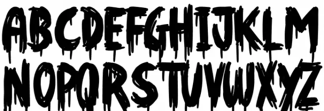 Bitten خط أحرف كبيرة