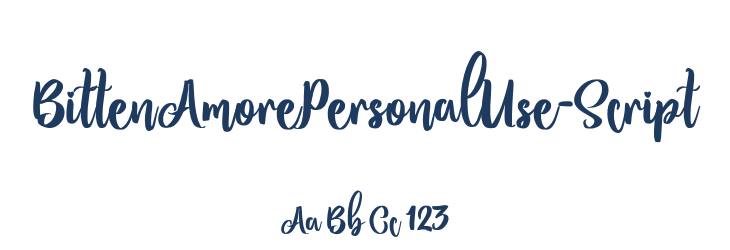BittenAmorePersonalUse-Script Font Preview