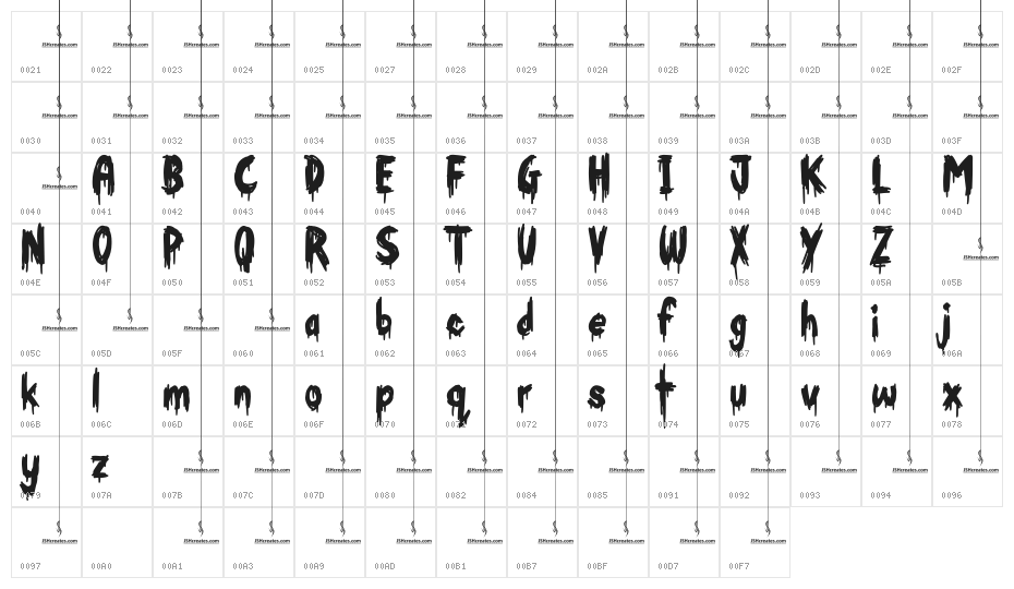 Bitten Character Map