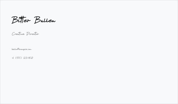 Bitter Ballen Business Card