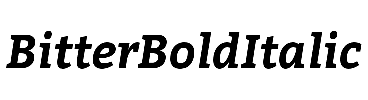 Bitter Bold Italic Font