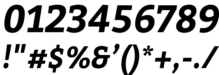 Bitter Bold Italic Font OTHER CHARS