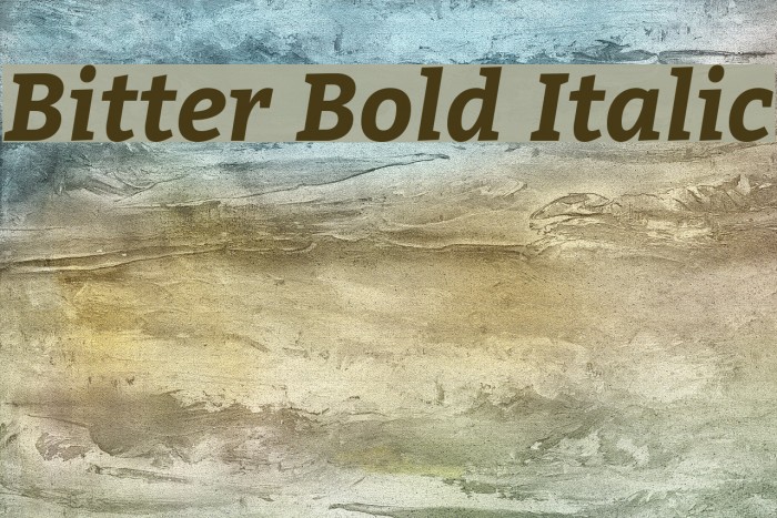 Bitter Bold Italic Font examples