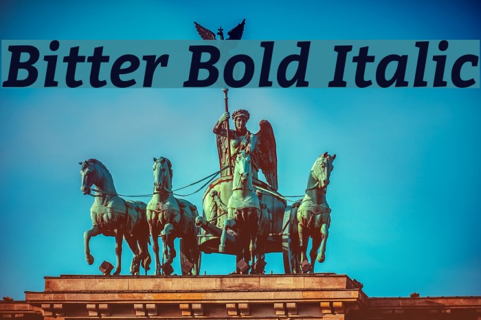 Bitter Bold Italic Font examples