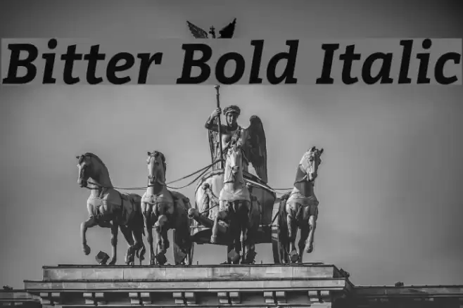 Bitter Bold Italic Caratteri examples