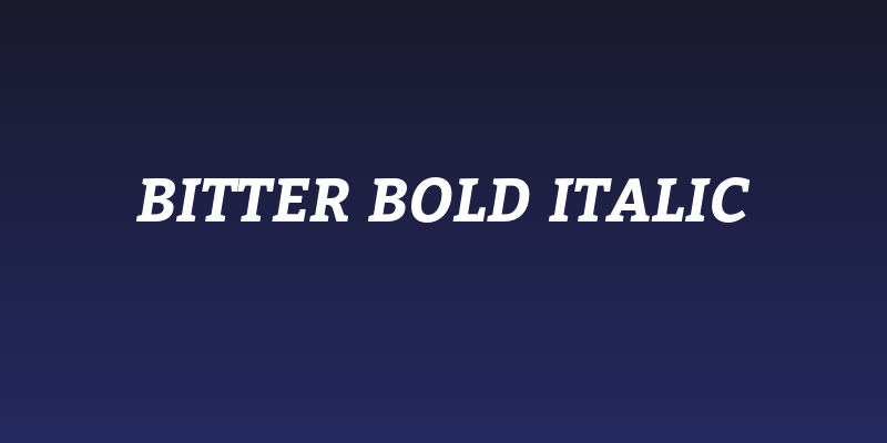 Bitter Bold Italic Social Header