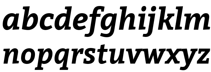 Bitter Bold Italic Font LOWERCASE