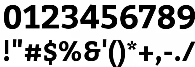 Bitter Bold Font OTHER CHARS