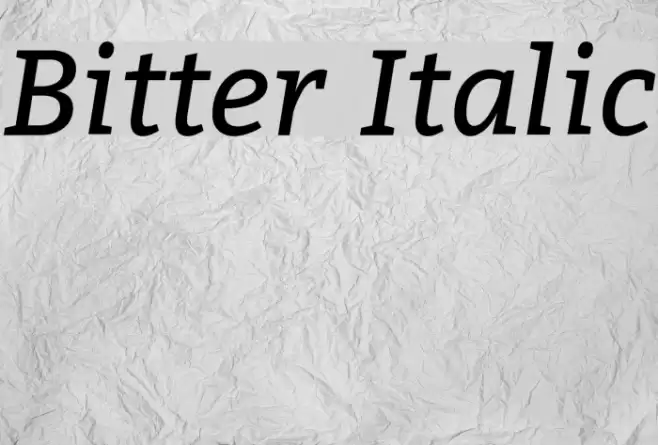 Bitter Italic Font examples