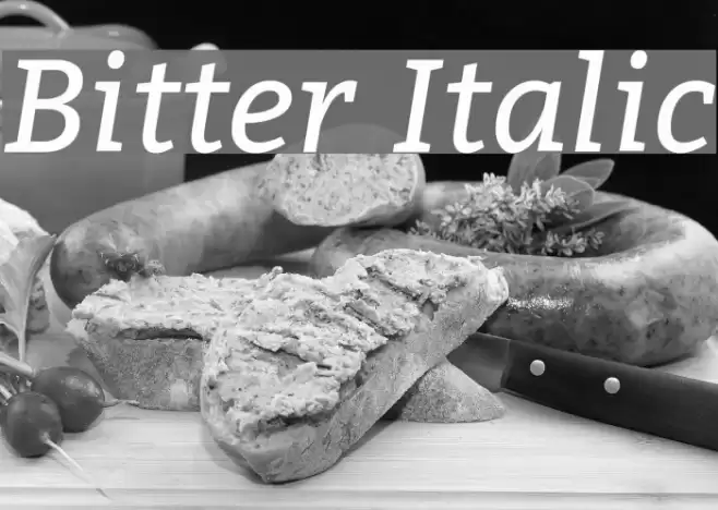 Bitter Italic Font examples