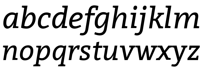 Bitter Italic Font Litere mici