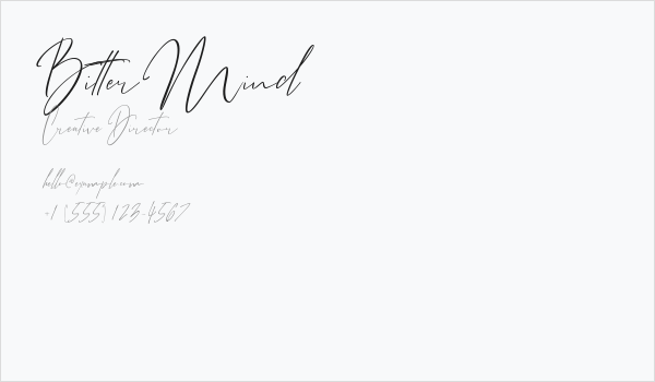 Bitter Mind Business Card