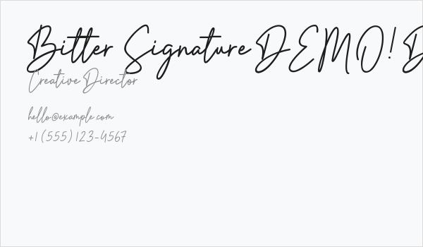 Bitter Signature DEMO! DEMO! Business Card