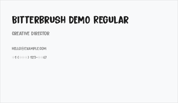 Bitterbrush DEMO Regular Business Card