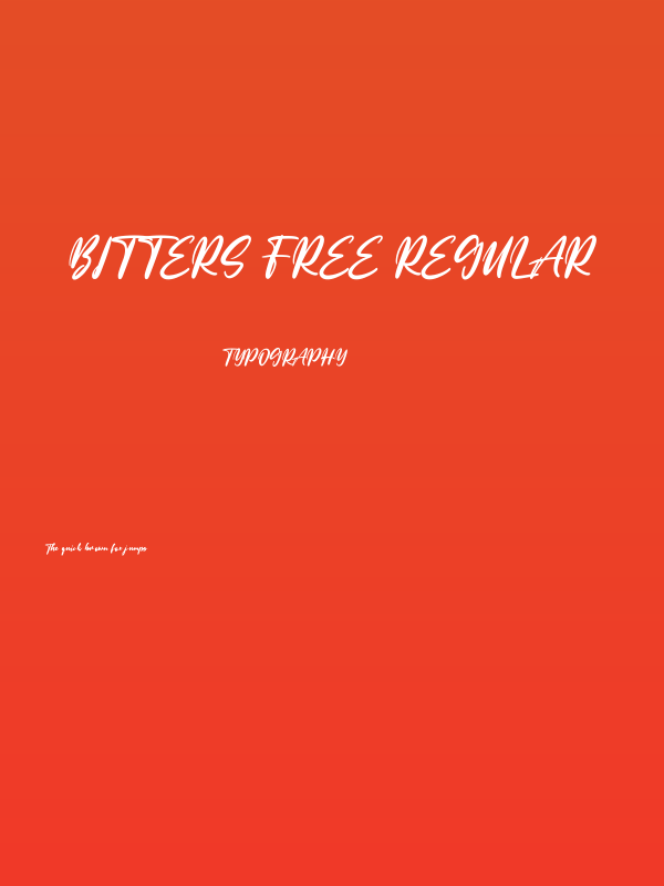 Bitters Free Regular Poster