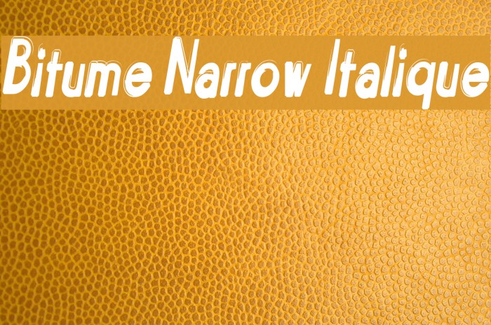 Bitume Narrow Italique Font examples