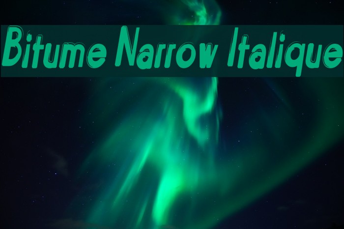 Bitume Narrow Italique Font examples