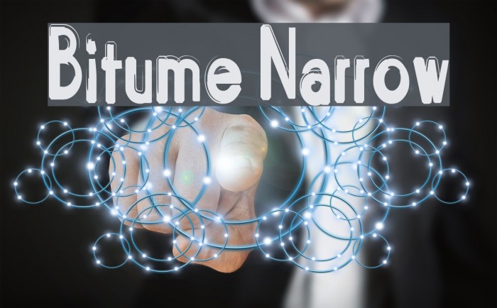 Bitume Narrow Font examples