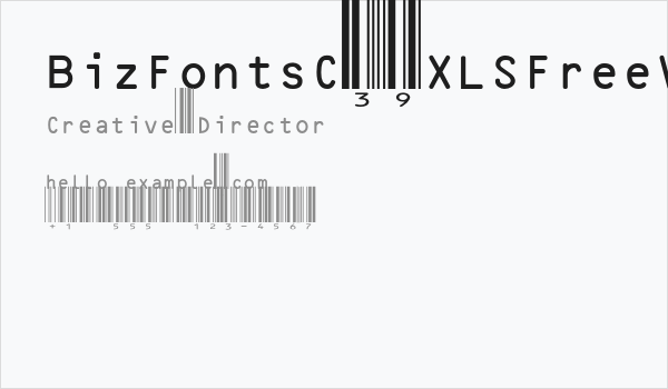 BizFontsC39XLSFreeVersion Business Card