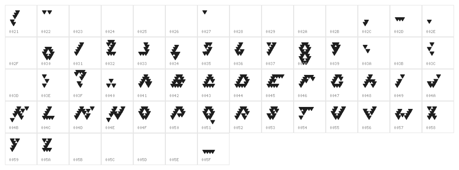 Bizar Loved Triangles Character Map