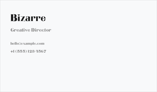 Bizarre Business Card