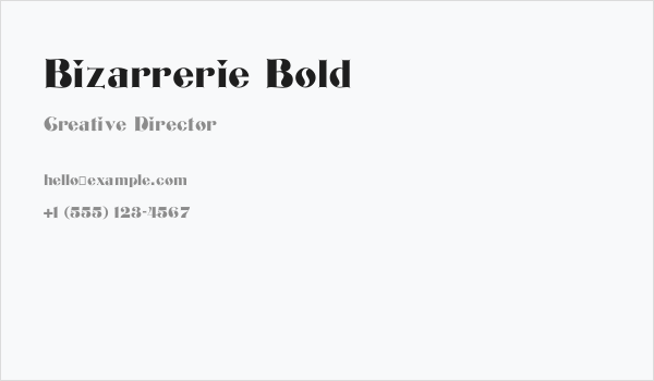 Bizarrerie Bold Business Card