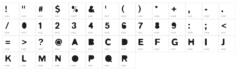 biliz_blurRegular Character Map