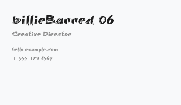billieBarred 06 Business Card