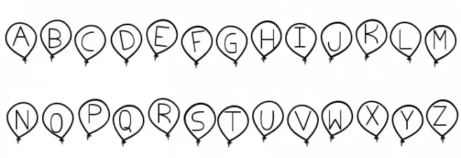 birthday balon tfb Caratteri MAIUSCOLE