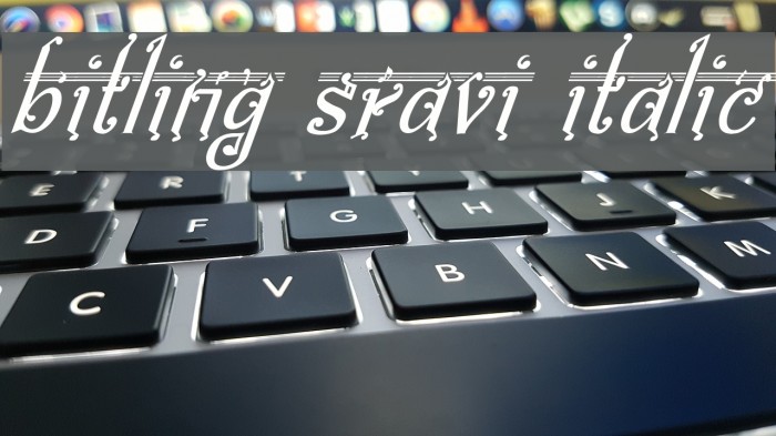 bitling Sravi Italic Font examples