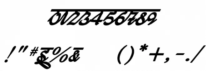 bits indian calligra Bold Italic Font OTHER CHARS