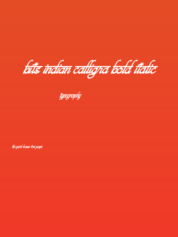 bits indian calligra Bold Italic Poster