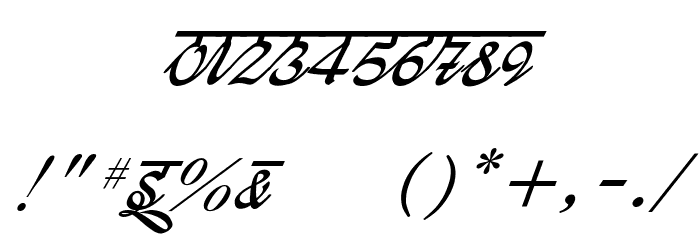 bits indian calligra Italic Font OTHER CHARS