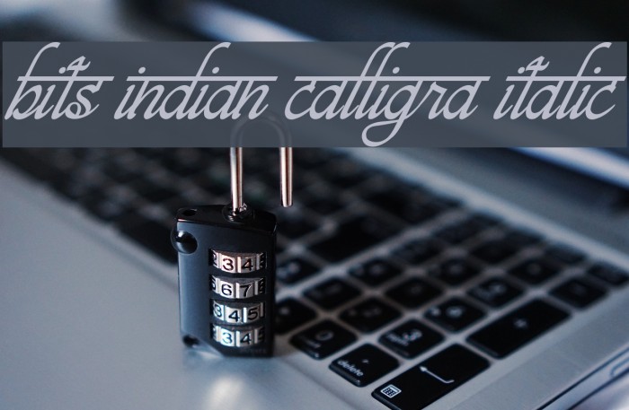 bits indian calligra Italic Font examples